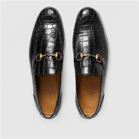 black gucci jordaan loafer men|gucci jordaan crocodile loafer.